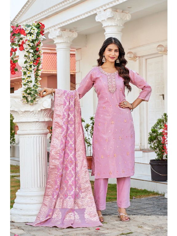 AANCHI PRESENT NAMASVI WHOLESALE MEENA JACQUARD READYMADE 3 PCS TRENDY SALWAR SUITS