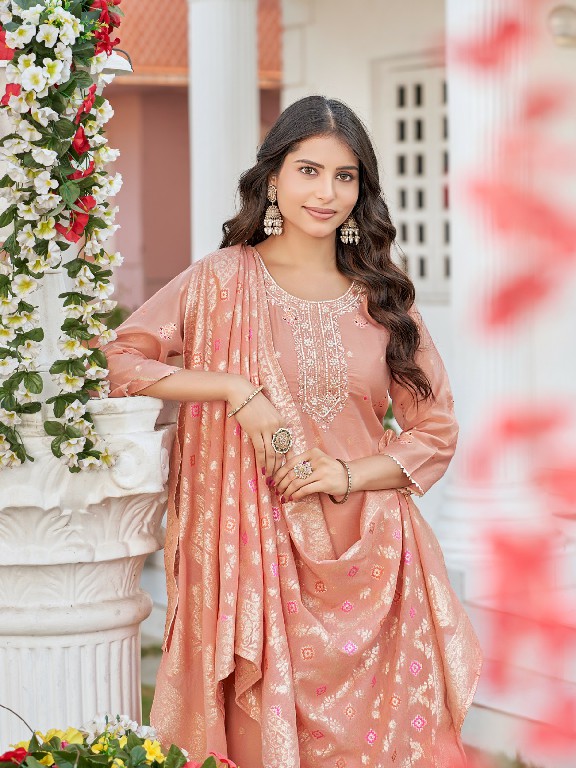 AANCHI PRESENT NAMASVI WHOLESALE MEENA JACQUARD READYMADE 3 PCS TRENDY SALWAR SUITS