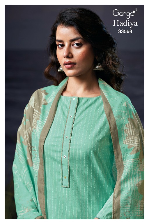 GANGA HADIYA S3568 WHOLESALE PREMIUM COTTON PRINTED WITH EMBROIDERY CLASSY SALWAR KAMEEZ