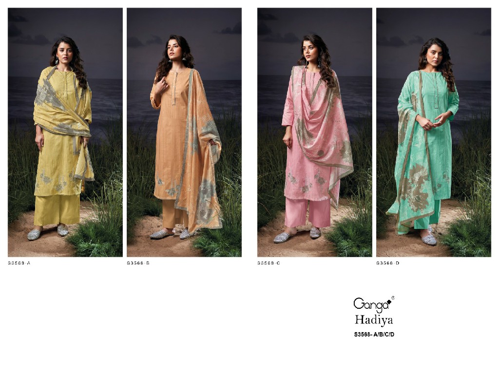 GANGA HADIYA S3568 WHOLESALE PREMIUM COTTON PRINTED WITH EMBROIDERY CLASSY SALWAR KAMEEZ