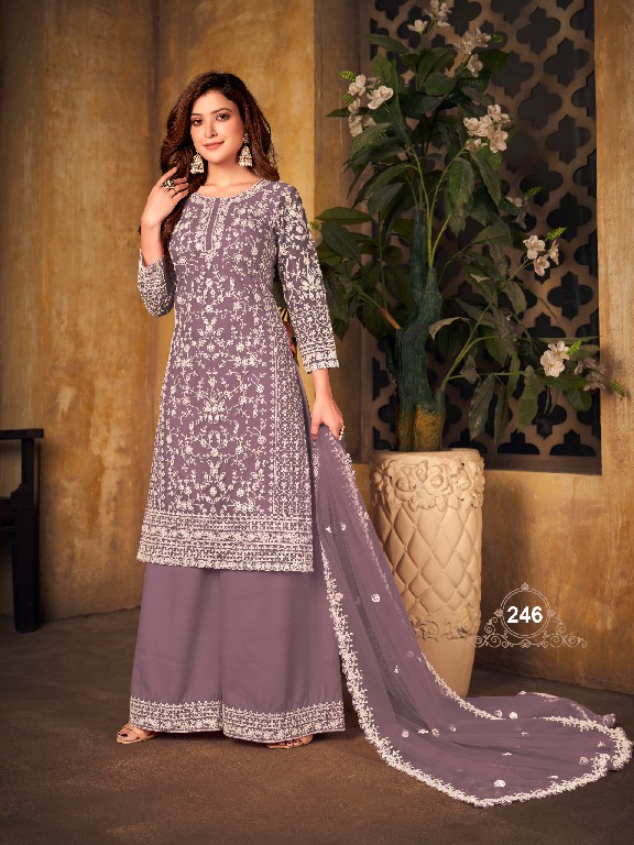 DANI FASHION VAANI VOL-24 WHOLESALE NET WITH CORDING WORK UNIQUE COLOUR TOP WITH PLAZZO AND DUPATTA COLLECTION