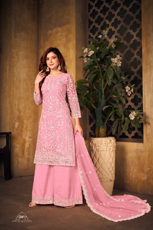 DANI FASHION VAANI VOL-24 WHOLESALE NET WITH CORDING WORK UNIQUE COLOUR TOP WITH PLAZZO AND DUPATTA COLLECTION