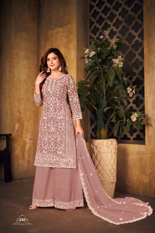 DANI FASHION VAANI VOL-24 WHOLESALE NET WITH CORDING WORK UNIQUE COLOUR TOP WITH PLAZZO AND DUPATTA COLLECTION