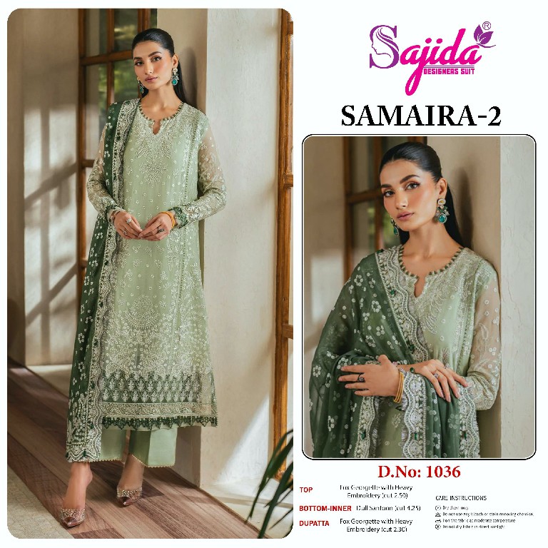 SAJIDA SAMIAR VOL-2 WHOLESALE GEORGETTE WITH HEAVY EMBROIDERY WITH KHATLI WORK DESIGNER PAKISTANI SUITS