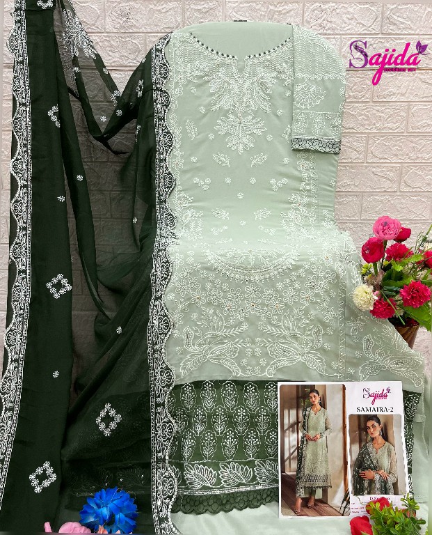 SAJIDA SAMIAR VOL-2 WHOLESALE GEORGETTE WITH HEAVY EMBROIDERY WITH KHATLI WORK DESIGNER PAKISTANI SUITS
