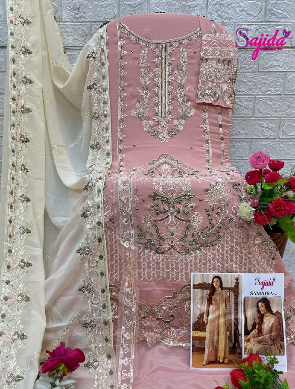 SAJIDA SAMIAR VOL-2 WHOLESALE GEORGETTE WITH HEAVY EMBROIDERY WITH KHATLI WORK DESIGNER PAKISTANI SUITS