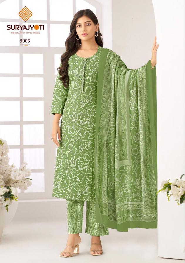 ICE LOOK VOL 5 BY SURYAJYOTI COTTON READYMADE CLASSIC BIG SIZE 3PCS DRESS