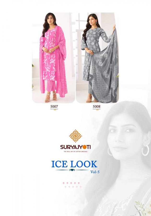 ICE LOOK VOL 5 BY SURYAJYOTI COTTON READYMADE CLASSIC BIG SIZE 3PCS DRESS