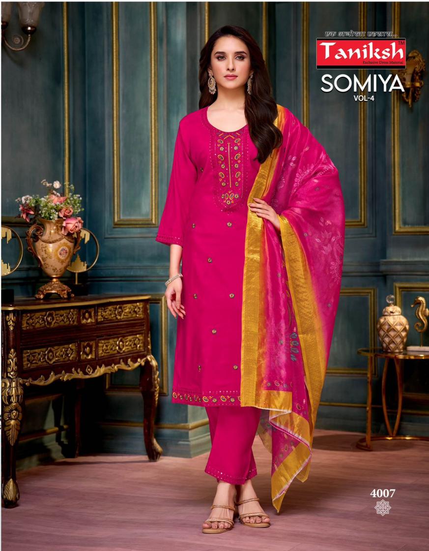 TANIKSH SOMIYA VOL 4 READYMADE ELEGANT STYLE ROMAN LADIES SUITS