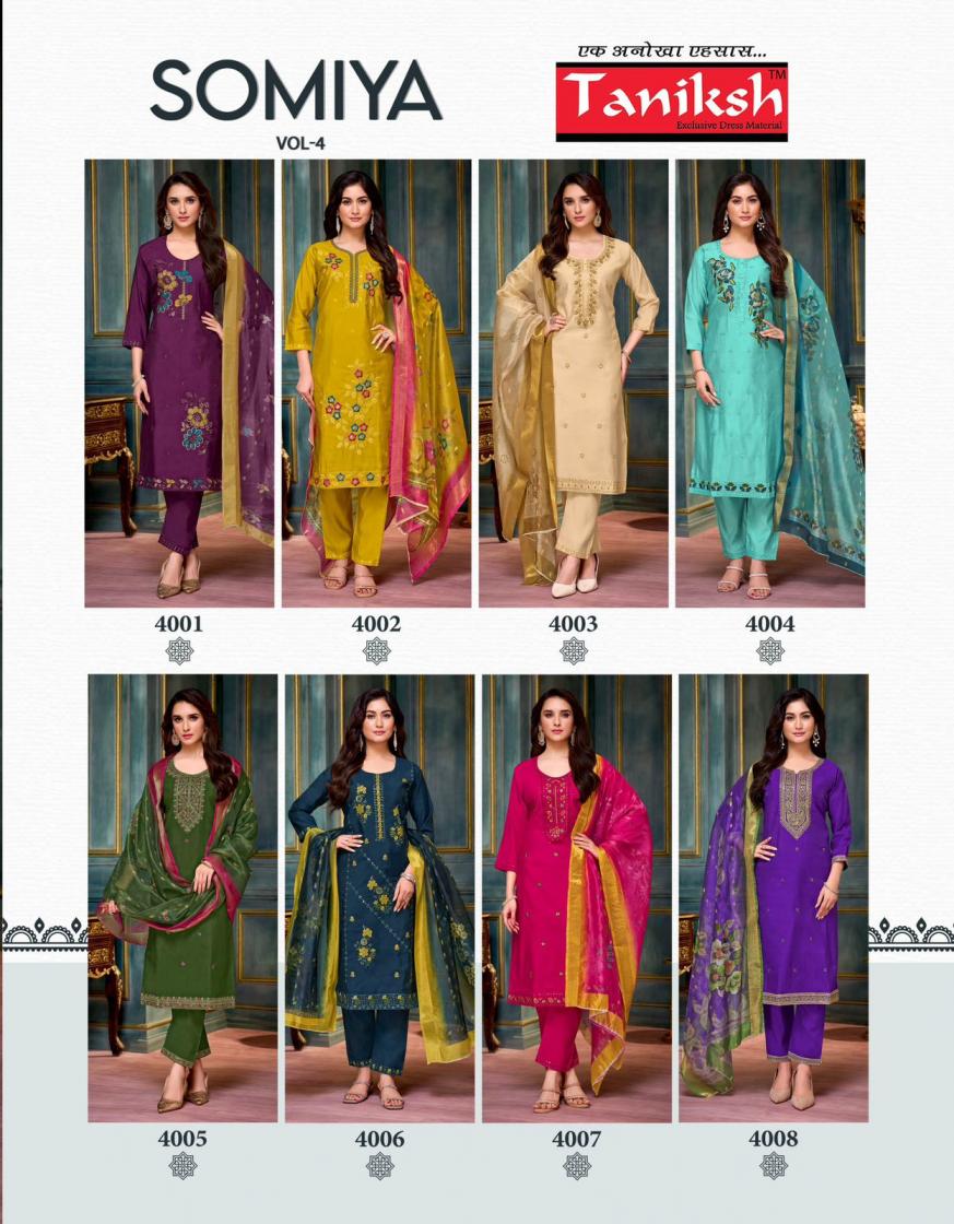 TANIKSH SOMIYA VOL 4 READYMADE ELEGANT STYLE ROMAN LADIES SUITS