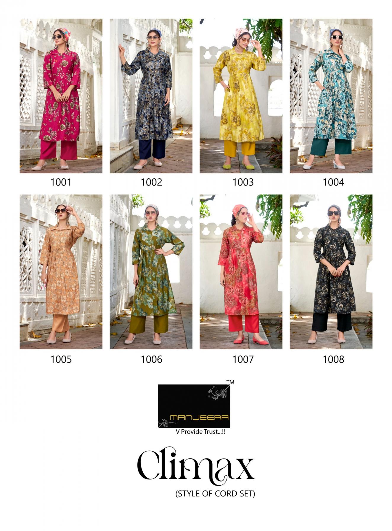 MANJEERA LAUNCH CLIMAX VERTICAN READYMADE STYLISH CO-ORD SETS FOR WOMENS