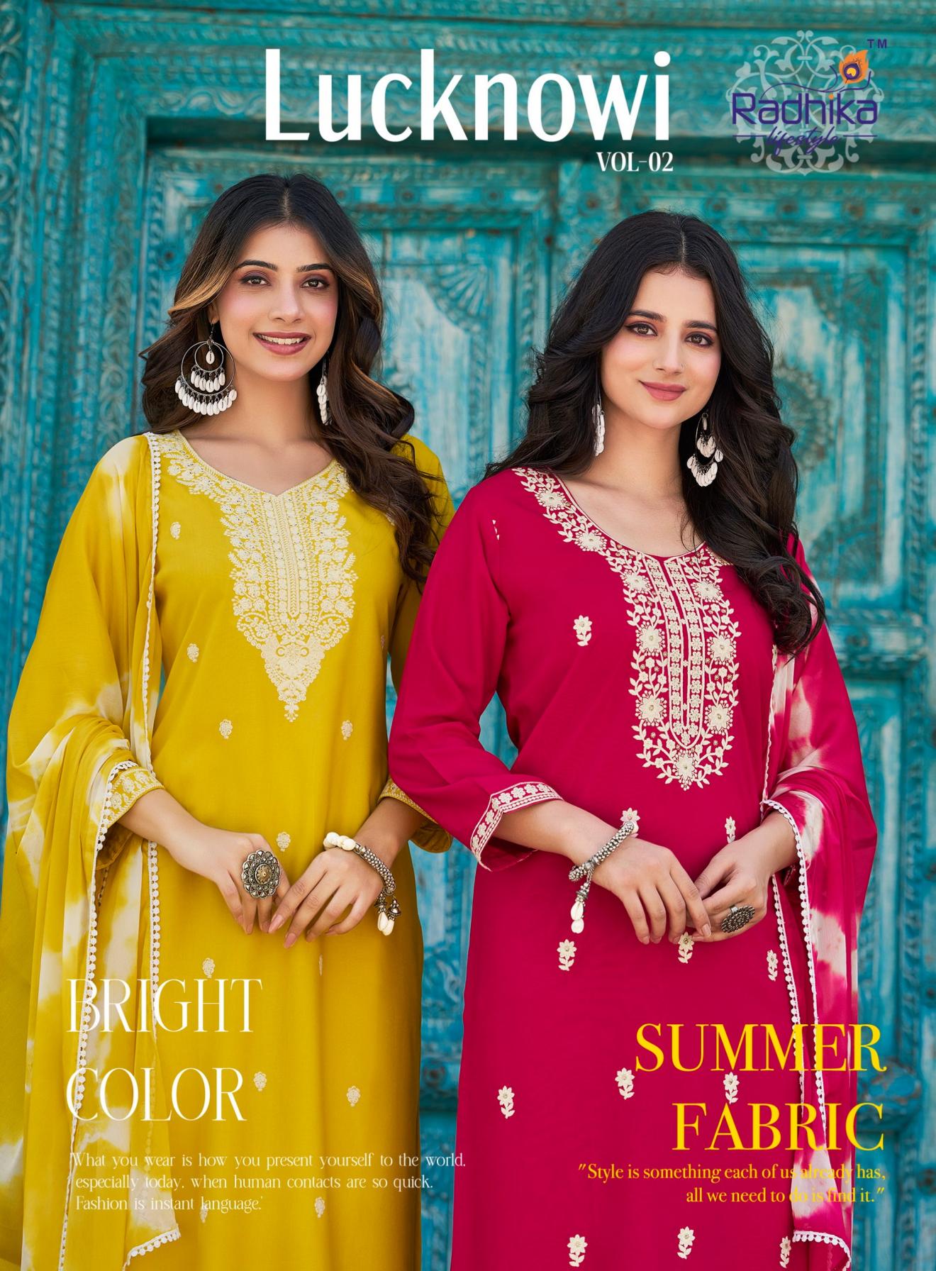 RADHIKA LIFESTYLE LUCKNOWI VOL 2 RAYON CLASSIC READYMADE BIG SIZE 3PCS DRESS