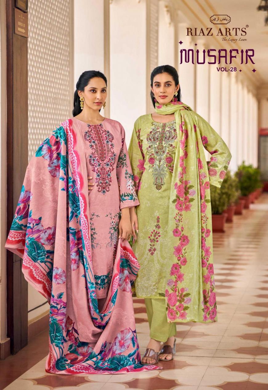 MUSAFIR VOL 28 BY RIAZ ARTS COTTON FANCY PAKISTANI SALWAR KAMEEZ