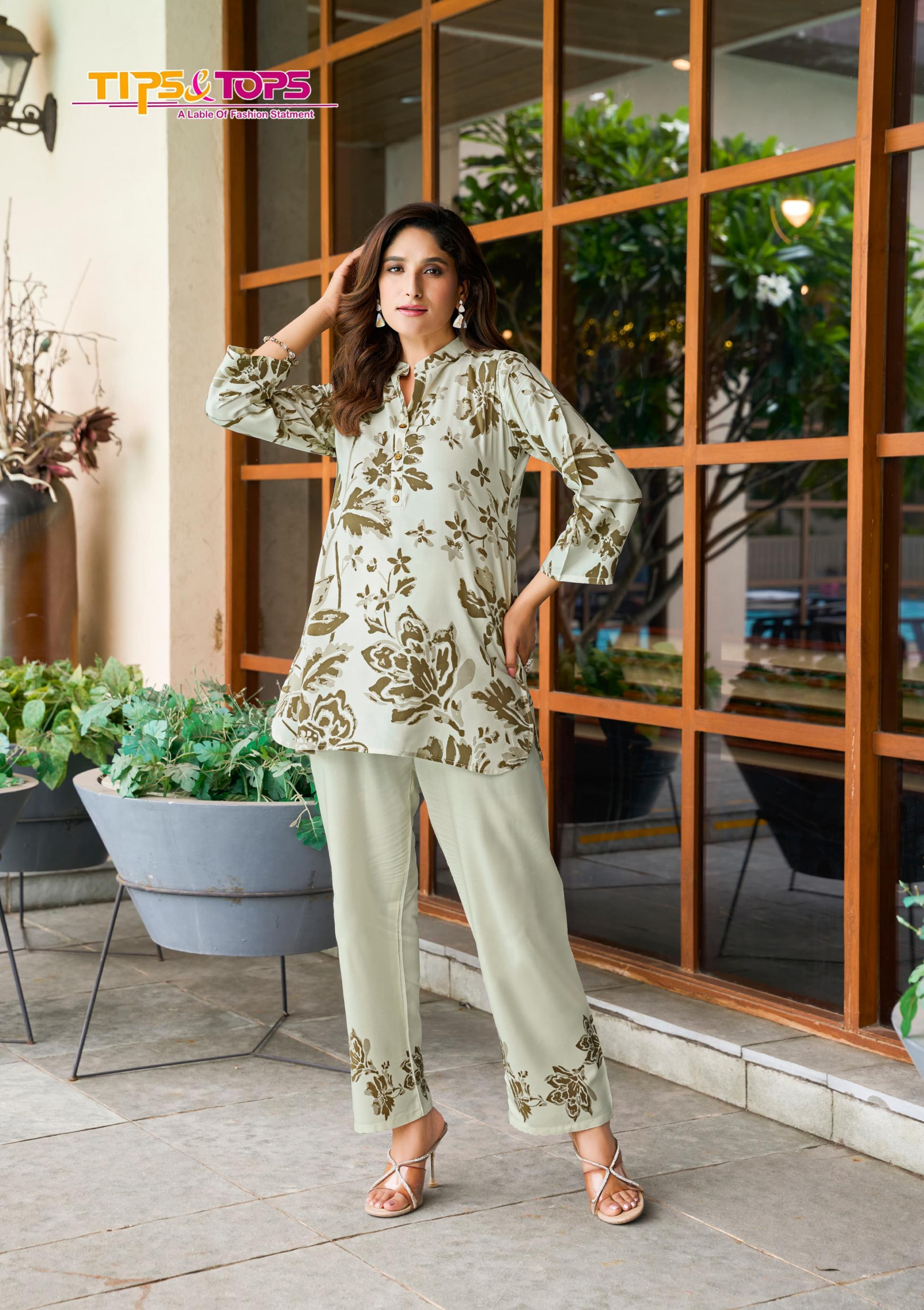 TIPS AND TOPS SUMMER BEAUTY VOL 2 RAYON READYMADE CLASSIC CO-ORD SETS FOR WOMENS