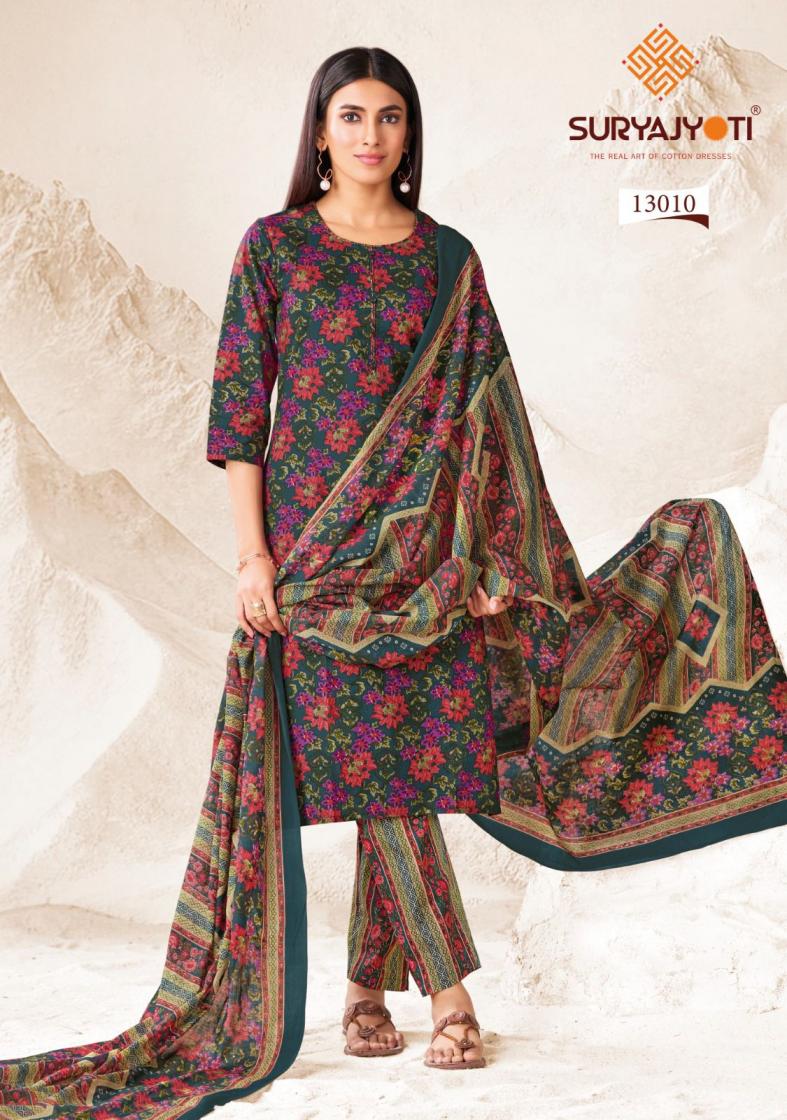 PREYASI VOL 13 BY SURYAJYOTI COTTON COMFORTABLE UNSTITCH SALWAR SUIT
