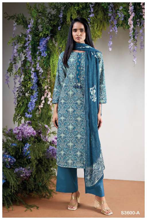 GANGA ANOURA S3600 WHOLESALE PREMIUM COTTON PRINTED WITH EMBROIDERY FANCY DRESS