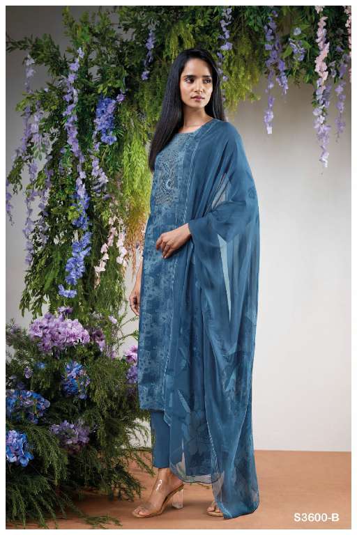 GANGA ANOURA S3600 WHOLESALE PREMIUM COTTON PRINTED WITH EMBROIDERY FANCY DRESS
