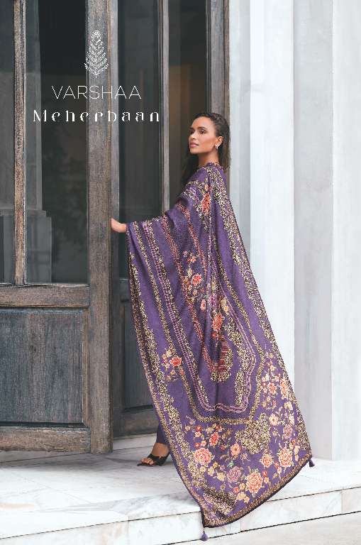 VARSHAA MEHERBAAN WHOLESALE VISCOSE MUSLIN DIGITALLY PRINTED WITH HANDWORK UNSTITCHED FASHIONABLE SALWAR SUITS