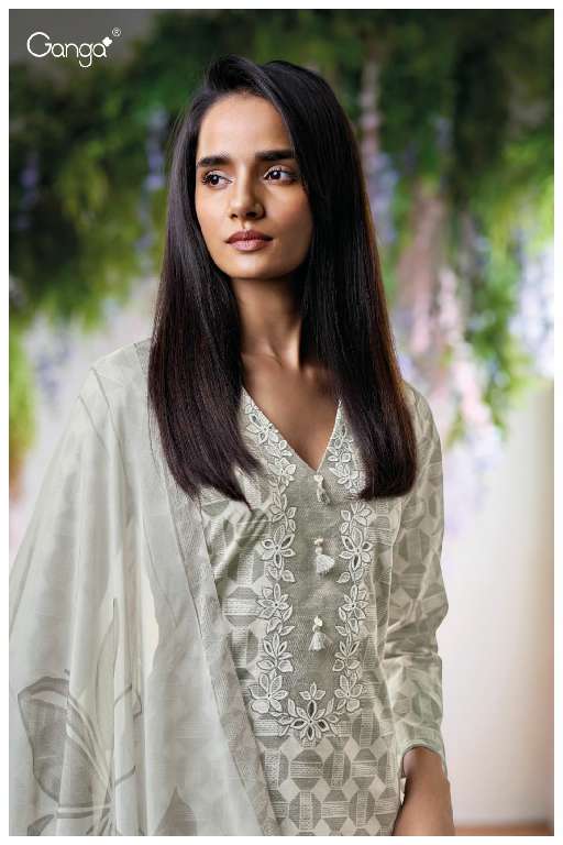 GANGA EVARAAH S3617 WHOLESALE PURE COTTON PRINTED WITH CROCHET LACE ON DAMAN FASHIONABLE SUITS