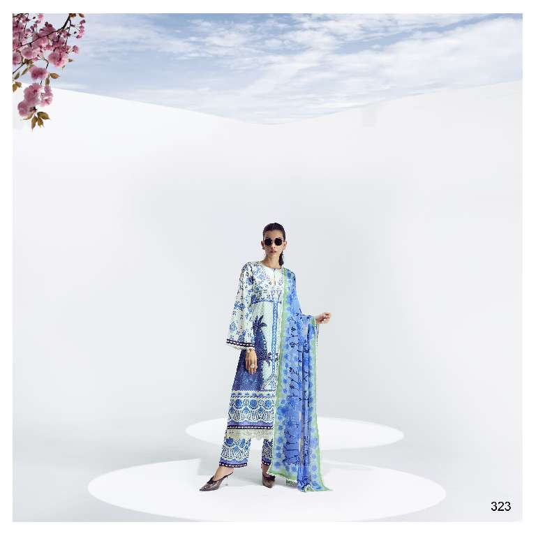 KIMORA PRESENT SOHNI BREEZE PURE COTTON LAWN WITH DIGITAL PRINT EMBROIDERY NECKLINE UNIQUE COLOR COMBINATION PAKISTANI SUITS