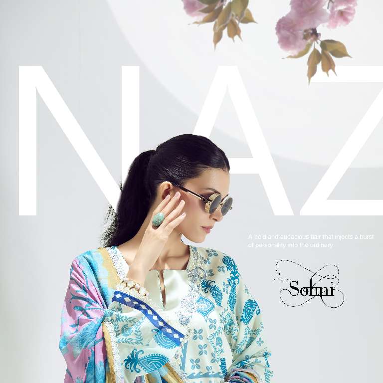 KIMORA PRESENT SOHNI BREEZE PURE COTTON LAWN WITH DIGITAL PRINT EMBROIDERY NECKLINE UNIQUE COLOR COMBINATION PAKISTANI SUITS
