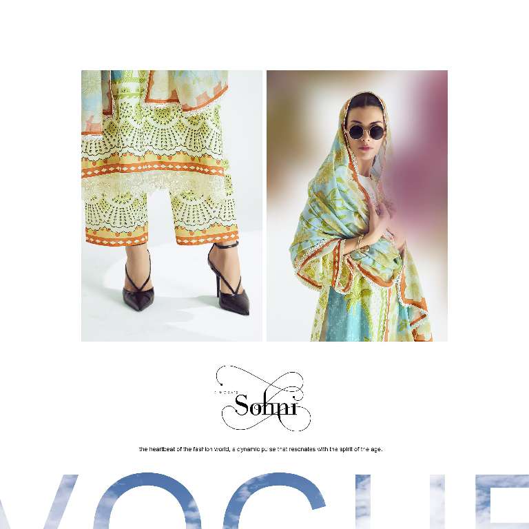 KIMORA PRESENT SOHNI BREEZE PURE COTTON LAWN WITH DIGITAL PRINT EMBROIDERY NECKLINE UNIQUE COLOR COMBINATION PAKISTANI SUITS