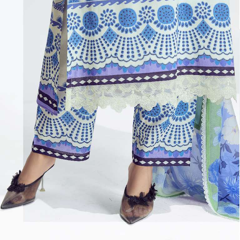 KIMORA PRESENT SOHNI BREEZE PURE COTTON LAWN WITH DIGITAL PRINT EMBROIDERY NECKLINE UNIQUE COLOR COMBINATION PAKISTANI SUITS