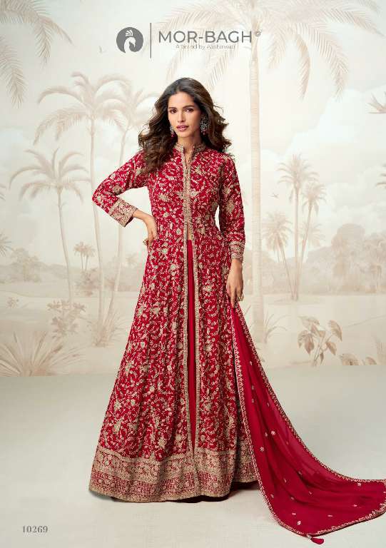 MOR BAGH BY AASHIRWAD VAMIKA WHOLESALE REAL GEORGETTE READYMADE PARTY WEAR SUITS