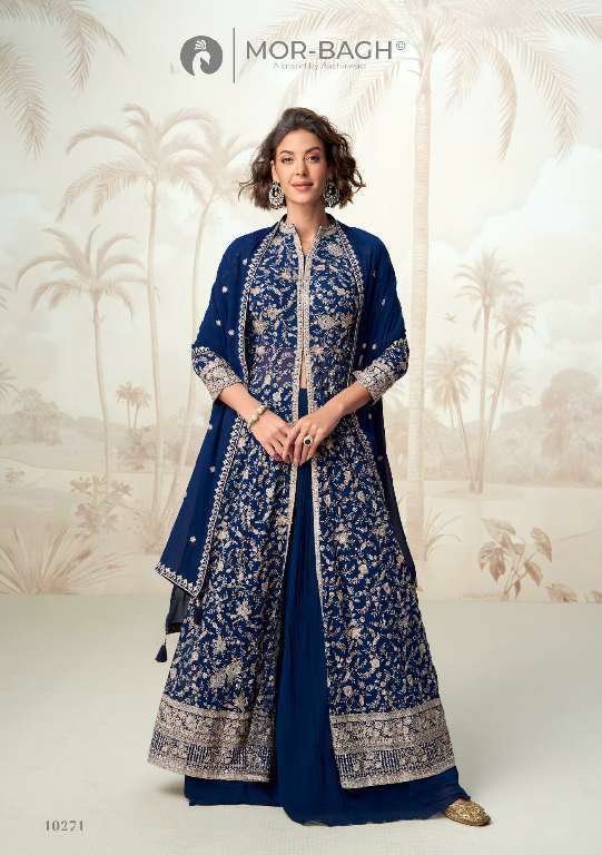 MOR BAGH BY AASHIRWAD VAMIKA WHOLESALE REAL GEORGETTE READYMADE PARTY WEAR SUITS