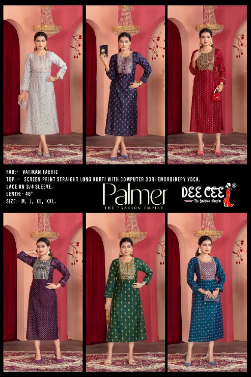 DEE CEE LAUNCH PALMER WHOLESALE VATICAN PRINTED STRAIGHT UNIQUE STYLE LONG KURTIS