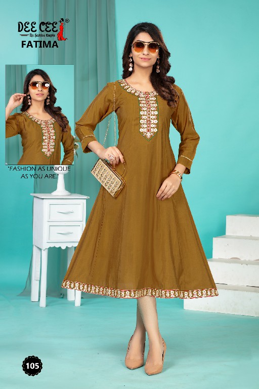 DEE CEE FATIMA WHOLESALE ROMAN SILK WITH EMBROIDERY WORK READYMADE STYLISH LOOK FLARED LONG KALI KURTIS