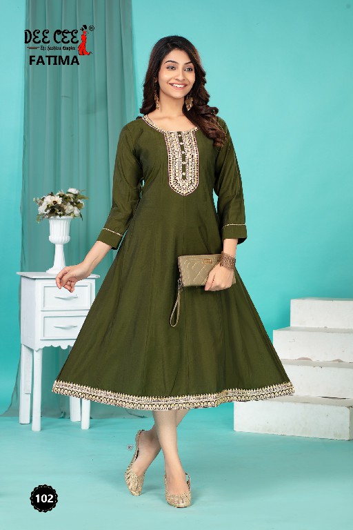DEE CEE FATIMA WHOLESALE ROMAN SILK WITH EMBROIDERY WORK READYMADE STYLISH LOOK FLARED LONG KALI KURTIS