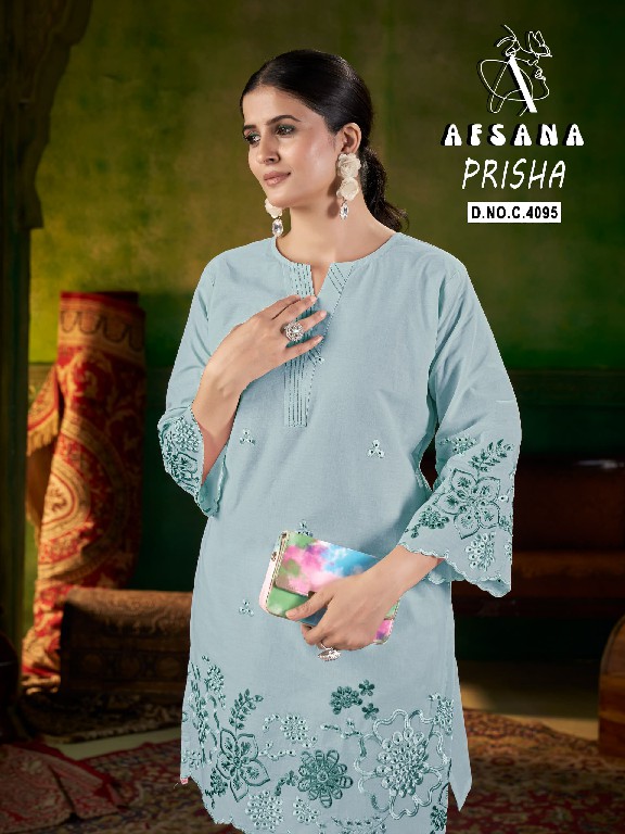 AFSANA PRISHA WHOLESALE COTTON WITH FANCY EMBROIDERY WORK CLASSY LOOK CORD SET