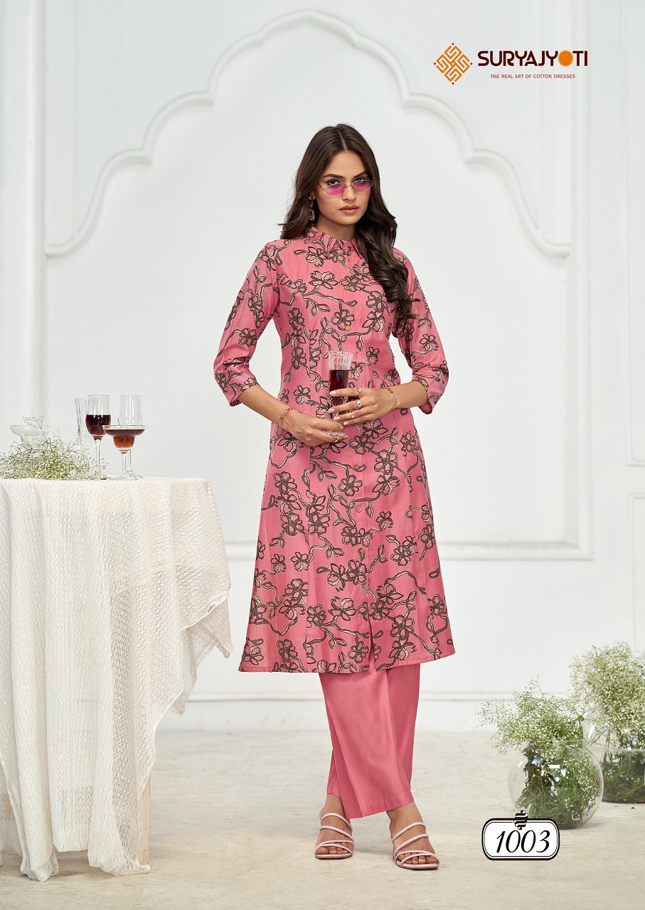 SURYAJYOTI NIMISHA VOL-1 WHOLESALE A LINE STYLE HEAVY ROMAN VERTIGAN PRINTED STYLISH CORD SET
