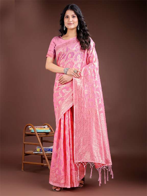 ASTITA LAUNCH PASTEL WEAVES WHOLESALE LINEN COTTON FANCY LOOK SAREES