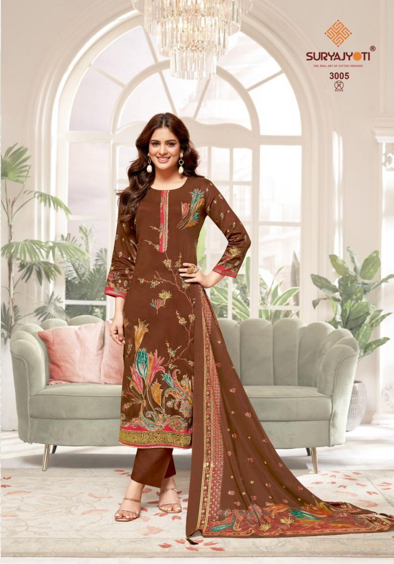 KAARA ADVANCE VOL 3 BY SURYAJYOTI JAM SATIN FANCY DRESS MATERIAL
