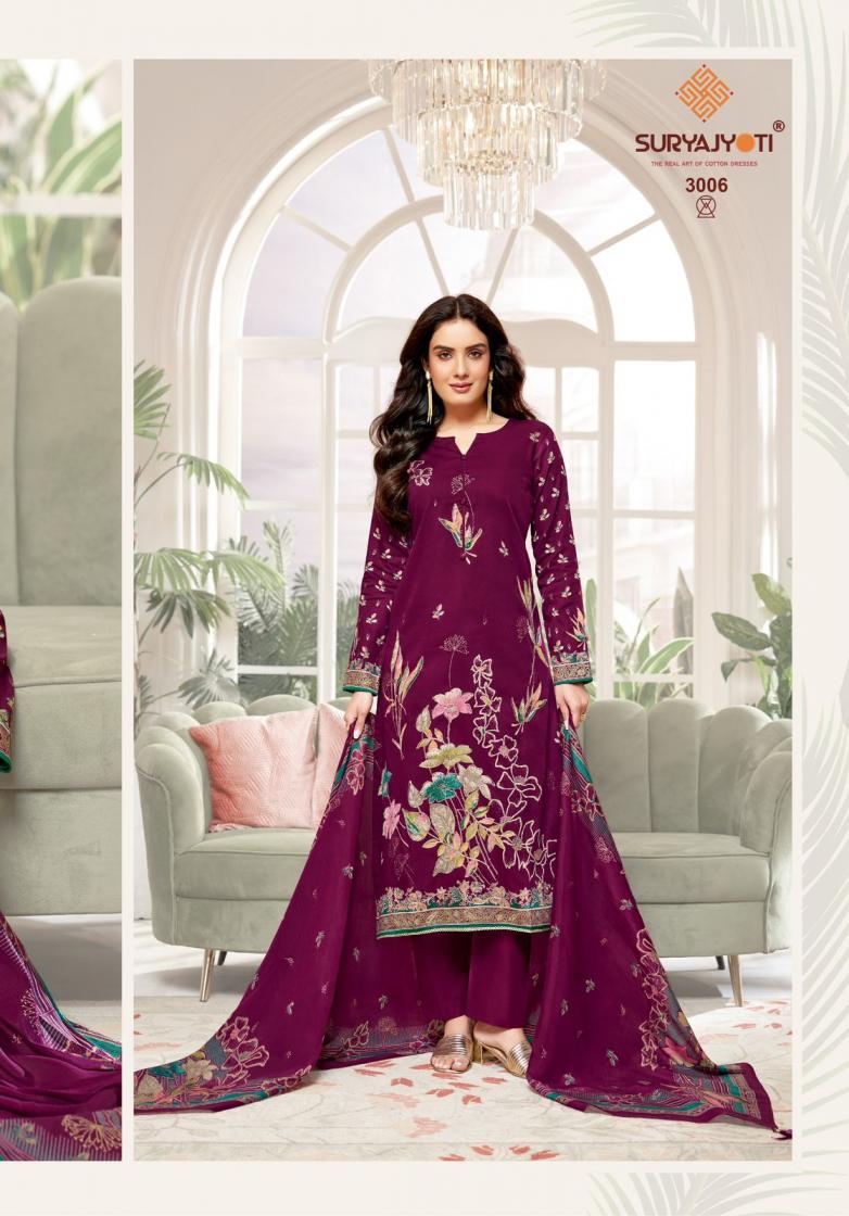 KAARA ADVANCE VOL 3 BY SURYAJYOTI JAM SATIN FANCY DRESS MATERIAL