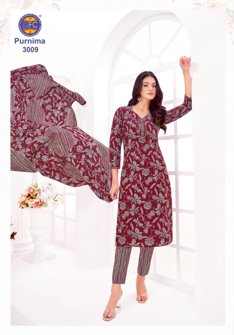 MFC LUNCH PURNIMA VOL 3 COTTON COMFORTABLE DRESS MATERIALS