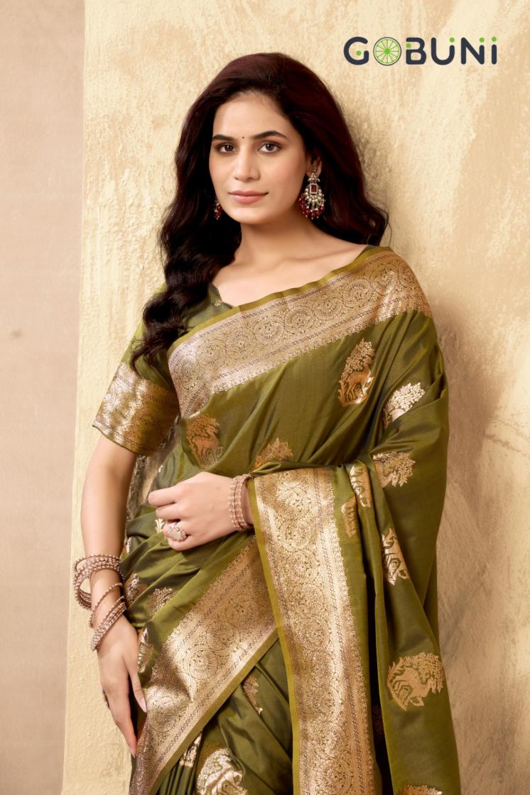 SABYASACHI BY GOBUNI TRADITIONAL RICH PALLU SILK SAREE FOR WOMENS