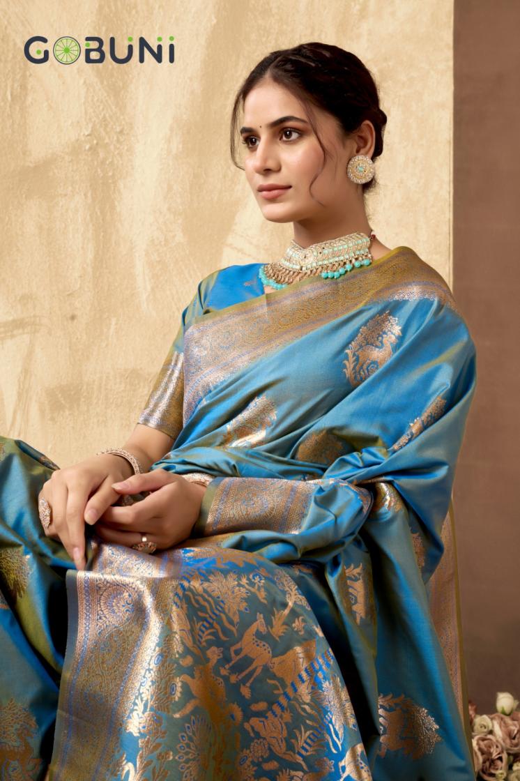SABYASACHI BY GOBUNI TRADITIONAL RICH PALLU SILK SAREE FOR WOMENS