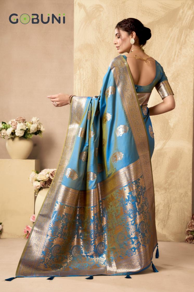 SABYASACHI BY GOBUNI TRADITIONAL RICH PALLU SILK SAREE FOR WOMENS
