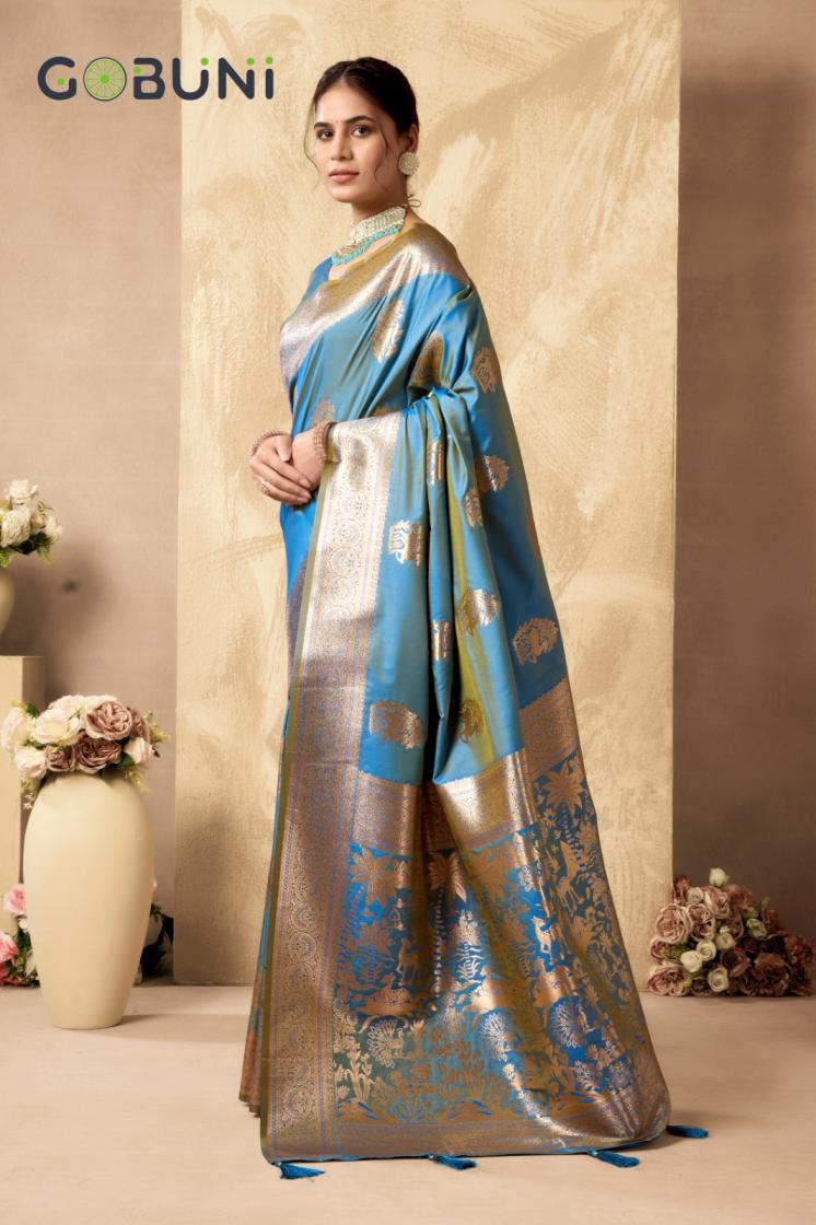 SABYASACHI BY GOBUNI TRADITIONAL RICH PALLU SILK SAREE FOR WOMENS
