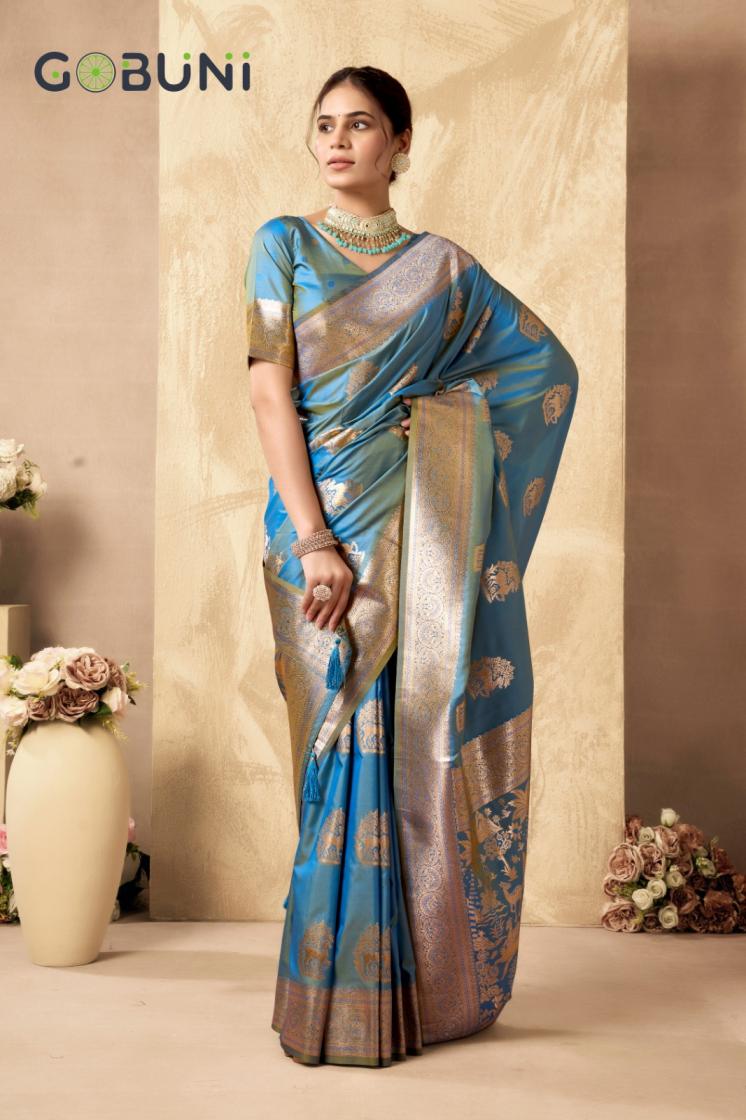 SABYASACHI BY GOBUNI TRADITIONAL RICH PALLU SILK SAREE FOR WOMENS