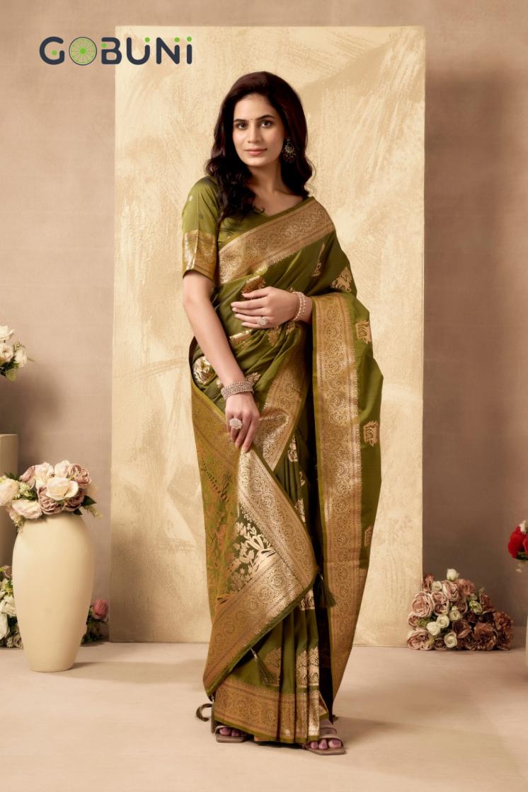 SABYASACHI BY GOBUNI TRADITIONAL RICH PALLU SILK SAREE FOR WOMENS