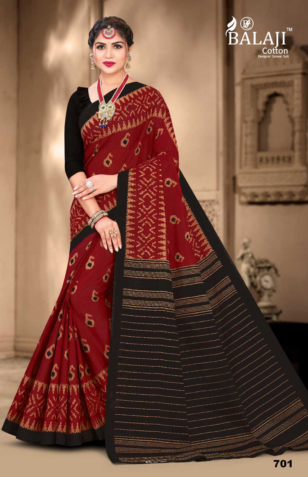 BALAJI COTTON IKKAT MASLEEN VOL 1 COMFY WEAR FANCY SAREES