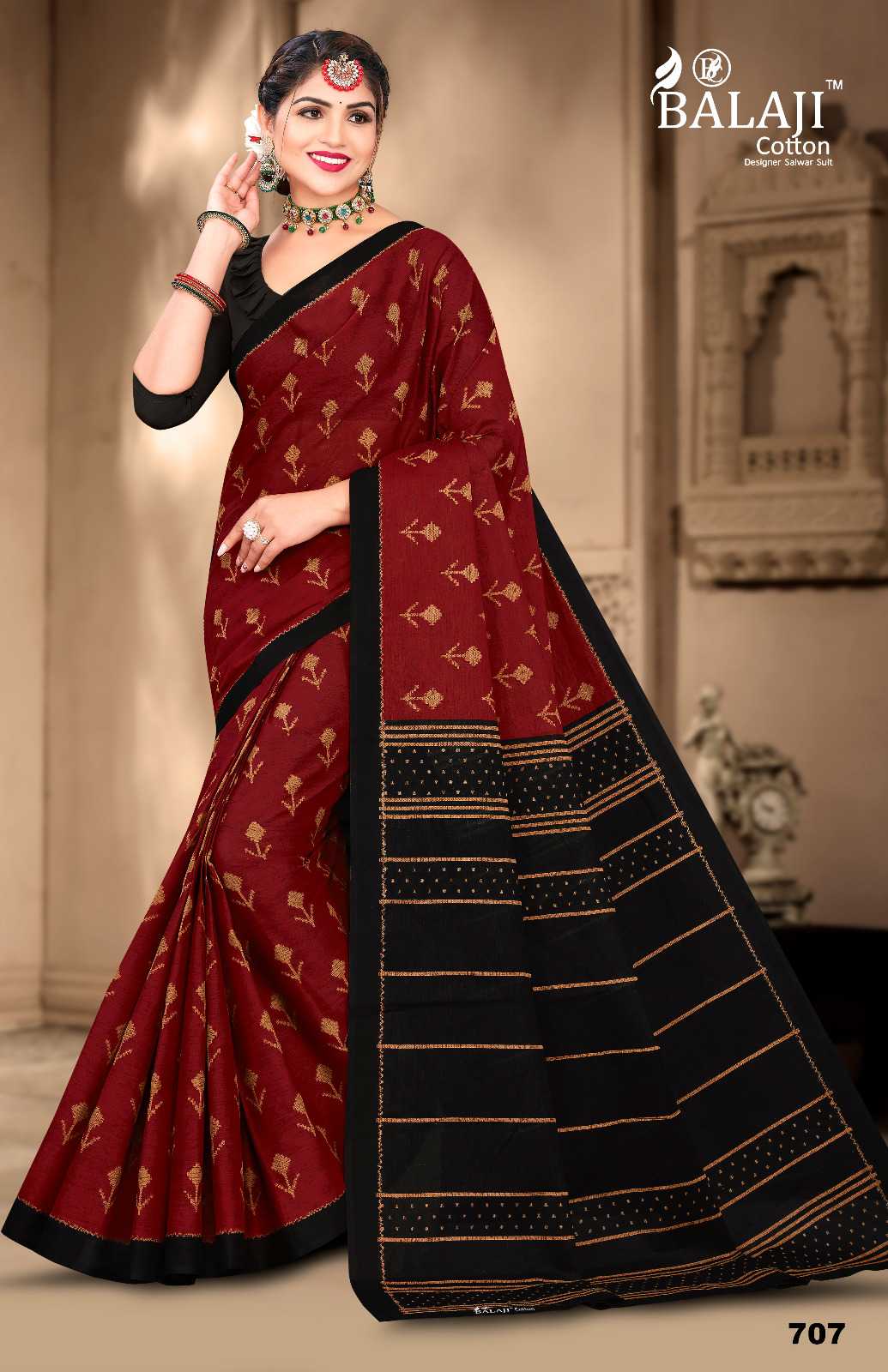 BALAJI COTTON IKKAT MASLEEN VOL 1 COMFY WEAR FANCY SAREES