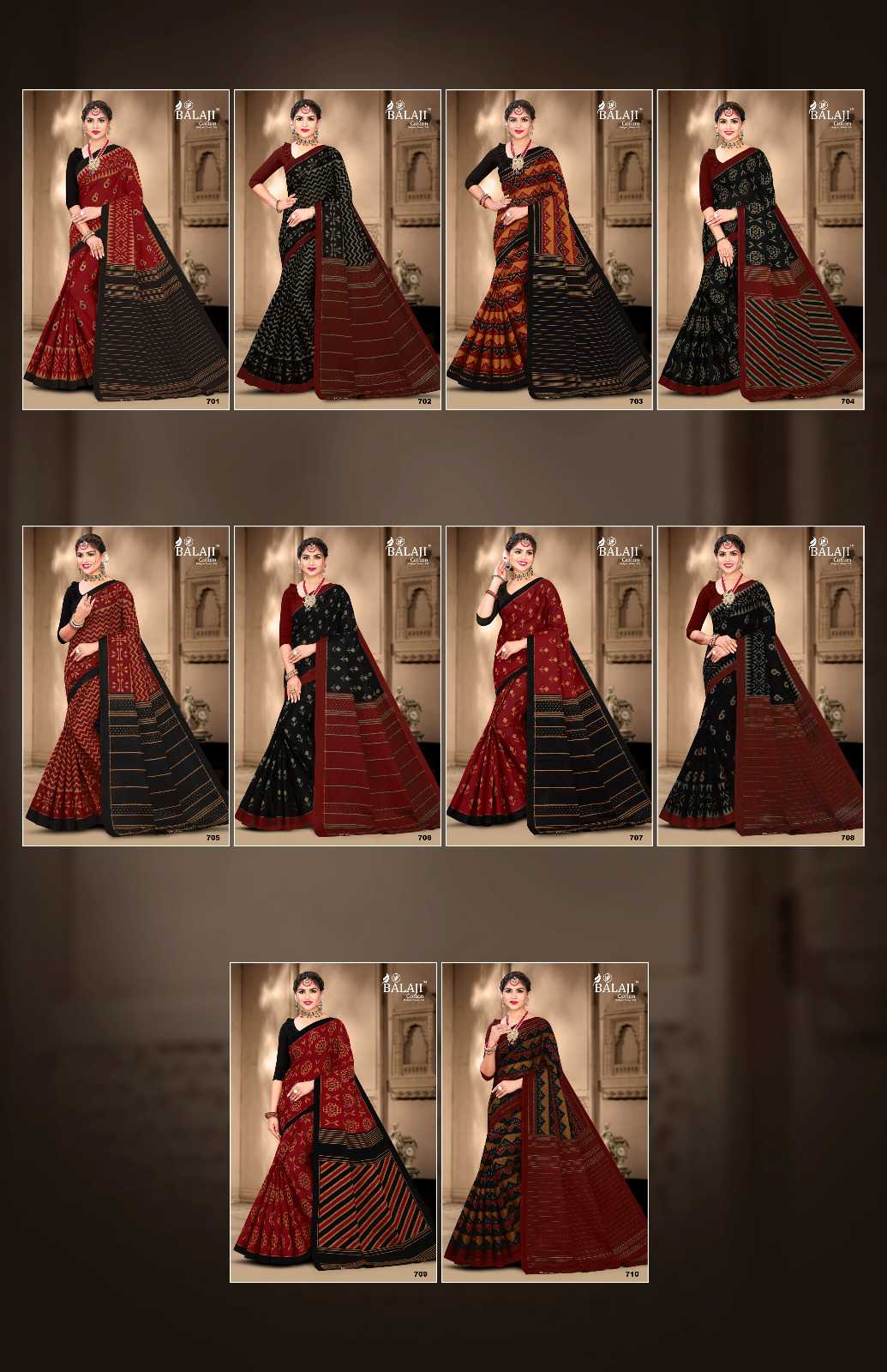 BALAJI COTTON IKKAT MASLEEN VOL 1 COMFY WEAR FANCY SAREES
