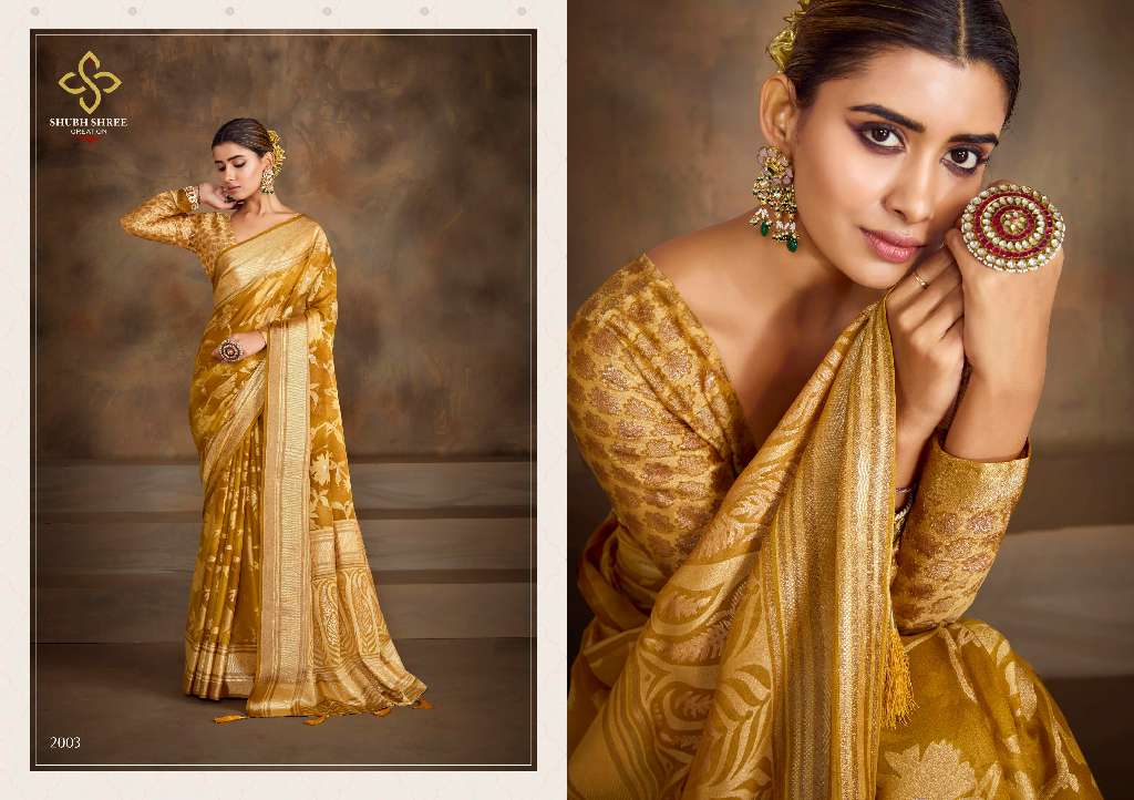 SHAGUN VOL 2 BY SHUBH SHREE CREATION DULL MOSS BRASSO SHOP TRENDY SAREE FOR WOMENS