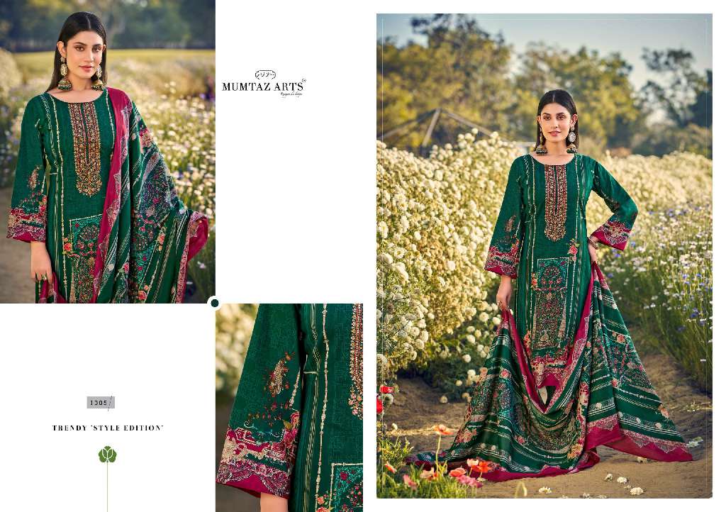 MUMTAZ ARTS GULDASTA WHOLESALE PURE LAWN COTTON PRINT WITH HEAVY EMBROIDERY WORK STYLISH DRESS MATERIAL
