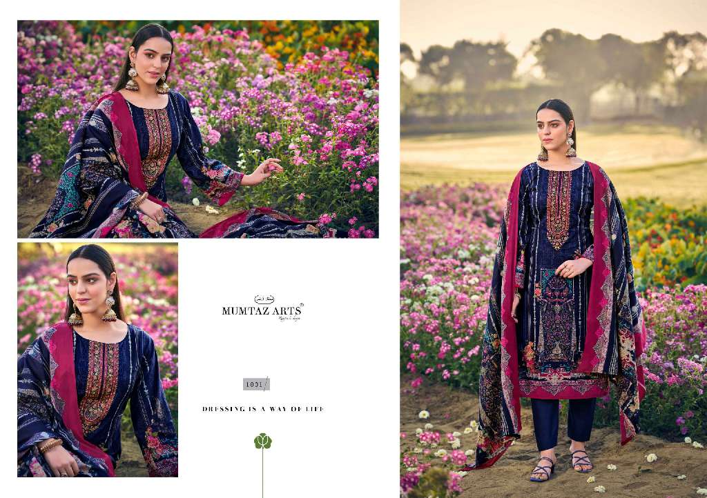 MUMTAZ ARTS GULDASTA WHOLESALE PURE LAWN COTTON PRINT WITH HEAVY EMBROIDERY WORK STYLISH DRESS MATERIAL